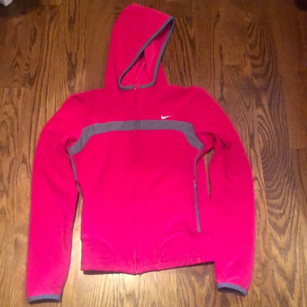 Nike fuchsia fleece hoodie zip jacket xs